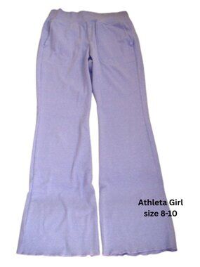 Athleta Girl Lavender Ribbed Lounge Wide Leg Pants size 8-10 (M)